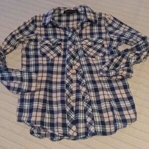 Derek Heart Girls Flannel Shirt - Size: M 10/12 (0463)